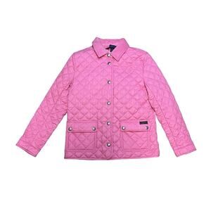 Polo Ralph Lauren Girls Quilted Barn Jacket L 12-14 Pink Corduroy Collar
